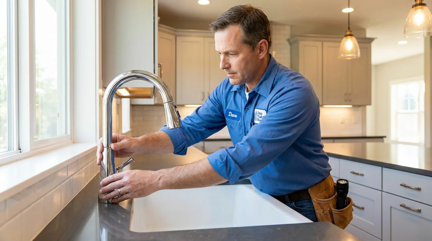 Kitchen faucet installation by Johns Plumbing LLC in Tuscola